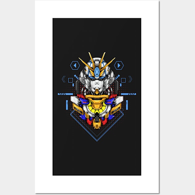 Custom Gundam Illustration Wall Art by Indraokta22